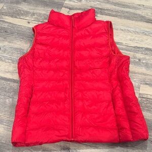 Uniqlo size medium red down filled puffer vest